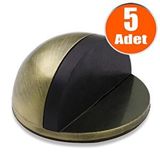 Badem10 Yapışkanlı Metal Kapı Stopu Antik Sarı 5 Adet Yarımay Kapı Durdurucu Tutucu Stoperi Tamponu