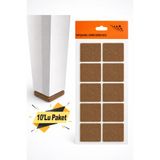 Badem10 Yapışkanlı Mobilya Masa Sandalye Altı Zemin Ayak Koruyucu Kaydırmaz Keçesi 40x40 Mm (10'LU PAKET)