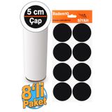 Badem10 Yapışkanlı Zemin Koruyucu Keçesi 50 Mm (8'Lİ PAKET) Masa Sandalye Altı Mobilya Koltuk Ayak Siyah