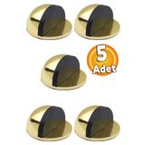 Badem10 Yarımay Yapışkanlı Kapı Kolu Stoperi Tamponu Stop Metal Durdurucu Tutucu Tutacağı Gold 5 Adet