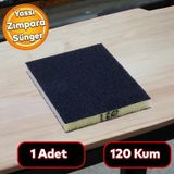 Badem10 Yassı Sünger Zımpara 9.5 x 12.5 cm Takoz Blok Flex Taşlama Ahşap El Zımparası 120 kum 1 Adet