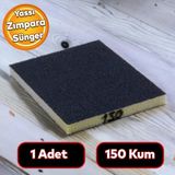 Badem10 Yassı Sünger Zımpara 9.5 x 12.5 cm Takoz Blok Flex Taşlama Ahşap El Zımparası 150 kum 1 Adet