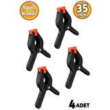 Badem10 Yaylı Kıskaç Mandal El Tip Işkence Siyah Klips Hobi 35 mm 4 Adet