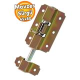 Badem10 Yaylı Mavzer Sürgüsü 46x80 mm Kapı Pencere Metal Sürgülü Emniyet Kilidi