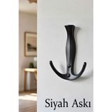 Badem10 Yeniçeri Metal Portmanto Askı Siyah Duvar Askısı Modern Askılık Ceket Mont Anahtar Askısı
