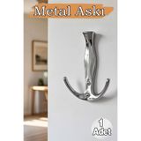 Badem10 Yeniçeri Portmanto Askı Krom Metal Duvar Askılığı Şık Modern Vestiyer Mont Ceket Şapka Askısı