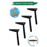 Badem10 Yer Sofra Ayağı Katlanır Yer Sofrası Sini Altı Siyah Plastik Ayak 20 Cm (4 ADET)