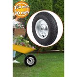 Badem10 Yük Taşıma Tekeri El Arabası Bilyeli Rulmanlı Havalı Dubleks 350X70 mm Yapar Çelik Jant Tekerlek