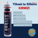 Badem10 Yüksek Isıya Dayanıklı Kırmızı Silikon Conta Mastik 280 gr Kapı Pencere Pvc Montaj Yalıtım Yapışma