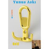 Badem10 Yunus Gold Altın Askı Askılık Duvar Vidalı Çanta Elbise Asma Portmanto Vestiyer Banyo Mutfak Askısı