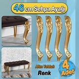 Badem10 Zade Plastik Sehpa Ayağı 46 cm Altın Gold Renk 4 Adet Mobilya Zigon Çay Orta Sehpası Ayak Ayakları