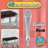 Badem10 Zade Plastik Sehpa Ayağı 46 cm Gümüş Gri Renk 1 Adet Mobilya Zigon Çay Orta Sehpası Ayak Bağlantı
