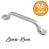 Badem10 Zümre Mobilya Mutfak Dolabı Çekmece Dolap Kapak Kulpu Kulbu 96 mm Krom Metal Kulp