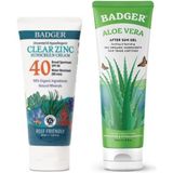 Badger Clear Zinc Kokusuz Güneş Kremi SPF40 ve Aloe Vera Jel Set