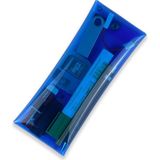 Badger Collection Jellycase Mavi - Şeffaf Pvc Kalem Kutusu Kalemlik (Makyaj Kozmetik Aksesuar Çantası) Organizer