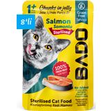 Bado Kısırlaştırılmış Yetişkin Somonlu 8x85 gr Yaş Kedi Mama