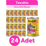 Bado Yavru Kedi Yaş Maması 400 gr Tavuk Etli Süper Premium 24 Adet Besleyici İçerik