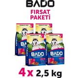 Bado Yetişkin Köpek Maması Etli Biftekli 2,5 Kg 4'lü