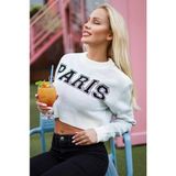 Badu Kadın Giyim Paris Crop Kazak - Beyaz - Standart