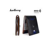 baellerry Minimalist Rfid Koruma Çift Kat Deri Çoklu Kart Cüzdan Erkek Kartlık Siyah