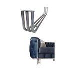 BafArt Metal Mobilya Ayağı Üç Boru Model 85*15 Cm Krom 2 Adet