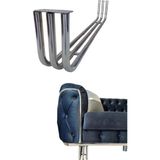 BafArt Üç Boru Model Metal Mobilya Ayağı 2 Adet - Krom 85*15