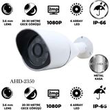 Baff 4'lü Güvenlik Kamerası Seti 2 Mp Metal Kasa Ahd - Cepten Izleme Xmeye Kayıt Cihazı + 500 GB HDD + 5A Adaptör + 100 Metre Kablo Full Set