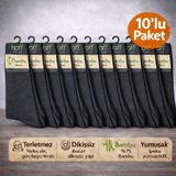 Baff Füme 10'lu Bambu Erkek Çorap - 40 - 44 - Füme - Antrasit
