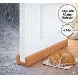 Baffhome 4 Adet Kapı Altı Rüzgâr, Soğuk ve Toz Önleyici Yalıtım Süngeri - Kahverengi