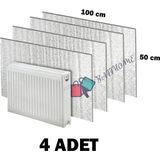 Baffhome 4 Adet Petek Arkası Isı Yalıtım Levhası Alüminyum Folyo & Radyatör Arkalığı - Alüminyum Gri