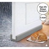 Baffhome 5 Adet Kapı Altı Rüzgâr Önleyici Soğuk ve Toz Önleyici Yalıtım Süngerii - Gri - Antrasit
