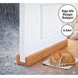 Baffhome 6 Adet Kapı Altı Rüzgâr Önleyici, Soğuk ve Toz Önleyici Yalıtım Süngeri - Kahverengi