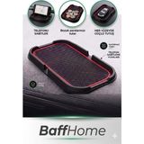 Baffhome Araç Içi Torpido Üstü Kaydırmaz Ped ve Telefon Tutucu Araç Içi Organizer - Siyah - Kırmızı