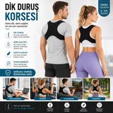 Baffhome Dik Duruş Korsesi Kifoz Skolyoz Kamburluk Önleyici Omuz Sırt Ortopedik Duruş Düzeltici Kadın Erkek - Siyah