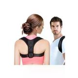 Baffhome Kamburluk Önleyici Omuz Dik Duruş Korsesi Unisex Siyah Deri Desenli Kemerli Ayarlanabilir