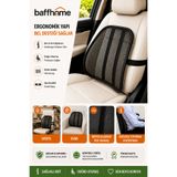 baffhome Ortopedik Bel Destek Minderi – Fileli Ergonomik Sırt Desteği, Kemerli, Ofis Ev ve Araç Koltuğu İçin Sırt Minderi