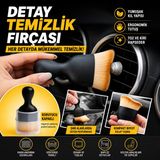 Baffhome Profesyonel Araç Içi Detaylı Temizleme Fırçası -Araba Izgara, Klima ve Torpido Temizlik Fırçası Ergonomik Saplı - Sarı