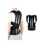 Baffhome Unisex Siyah Çift Balenli Dik Duruş Kamburluk Önleyici Ortopedik Bel Sırt Omuz Korsesi