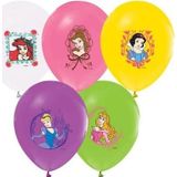 Bafix 4+1 Prenses Baskılı Pastel Renk Balon 100 Lü (1 Paket 100 Adet)
