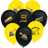 Bafix Balon 12" 4+1 İnşaat Baskılı (8 Li Paket)