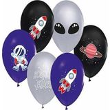 Bafix Balon 4+1 Kozmik Galaksi Baskılı 12 Inç (8 Li Paket) BMB1112TKG8020