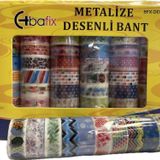 Bafix Desenli Bant Metalize 15 Mm X 5 Metr Bfx-Deb0002 (60 Lı Paket)