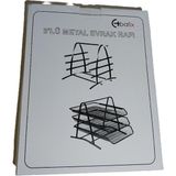 Bafix Evrak Rafı Metal Perforeli 3 Lü Siyah Metal Evrak Rafı - Renkli - standart