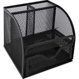 bafix masa üstü kalemlik 4 bölmeli metal siyah mmk9061s - YOk