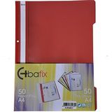Bafix Telli Dosya Plastik A-4 Kırmızı 66722 50 Li (1 Paket 50 Adet)