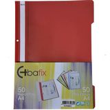 Bafix Telli Dosya Plastik A4 Kırmızı 66722 (50 Li Paket)