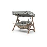 Bafra Swing Ahşap Rattan Salıncak Dış Mekan Bahçe Balkon Ve Teras Salıncağı