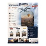 Bag line Likralı Esnek Kumaş Kapadokya Baskılı Dayanıklı Valiz ve Bavul Kılıfı