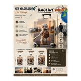 Bag line Likralı Esnek Kumaş Kedi Seyahat Desenli Dayanıklı Valiz ve Bavul Kılıfı