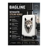 Bag line Likralı Esnek Kumaş Kurt Desenli Dayanıklı Valiz ve Bavul Kılıfı